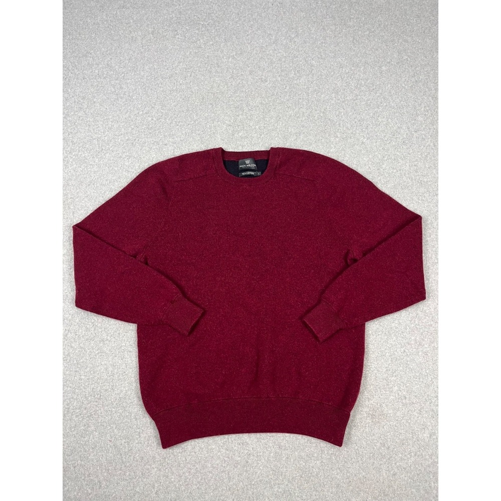 Mack Weldon Tech Cashmere Sweater Mens L Burgundy Long Sleeve Crew Neck
